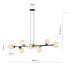 Lampa wisząca PANDORA 8 BL MIODOWY 1264/8 EMIBIG