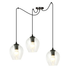 Lampa wisząca  LEVEL 3 BL TRANSPARENT 756/3 EMIBIG