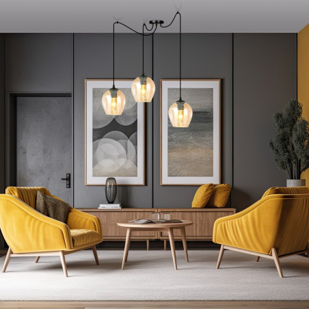 Lampa wisząca  LEVEL 3 BL MIODOWY 758/3 EMIBIG
