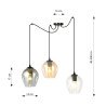 Lampa wisząca  LEVEL 3 BL MIX 759/3 EMIBIG