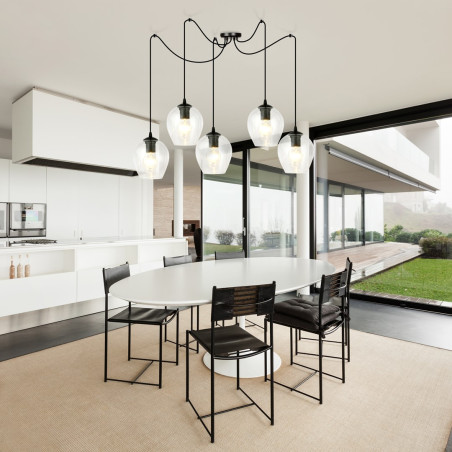 Lampa wisząca  LEVEL 5 BL TRANSPARENT 756/5 EMIBIG