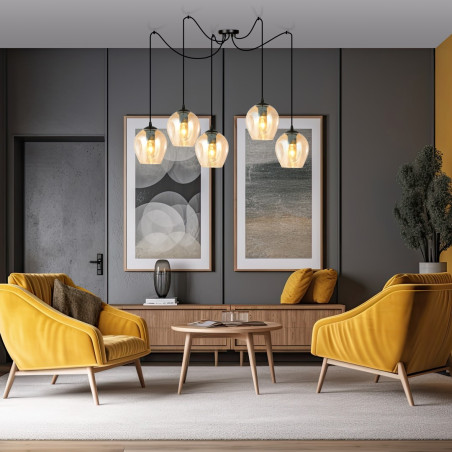 Lampa wisząca  LEVEL 5 BL MIODOWY 758/5 EMIBIG