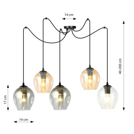 Lampa wisząca  LEVEL 5 BL MIX 759/5 EMIBIG