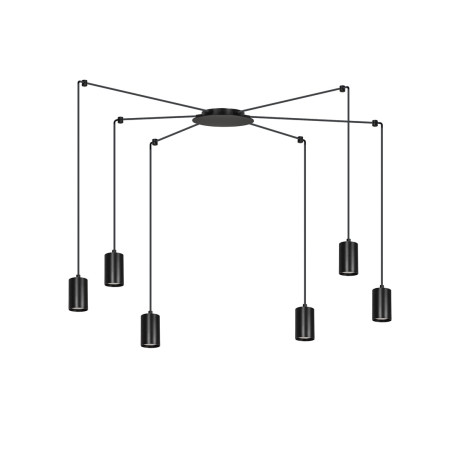 Lampa wisząca  TRAKER 6 BL/BLACK 524/6 EMIBIG