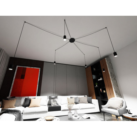 Lampa wisząca  TRAKER 6 BL/BLACK 524/6 EMIBIG