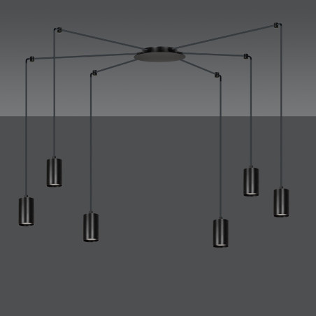 Lampa wisząca  TRAKER 6 BL/BLACK 524/6 EMIBIG