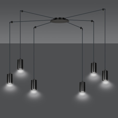 Lampa wisząca  TRAKER 6 BL/BLACK 524/6 EMIBIG
