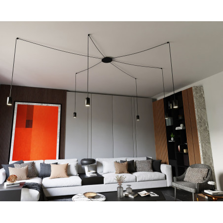 Lampa wisząca  TRAKER 6 BL/BLACK 524/6 EMIBIG