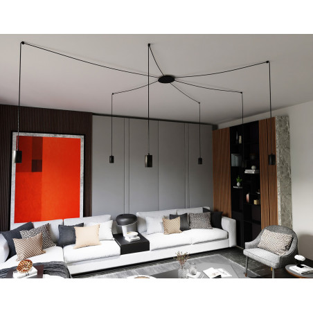 Lampa wisząca  TRAKER 6 BL/BLACK 524/6 EMIBIG