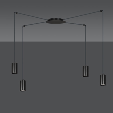 Lampa wisząca  TRAKER 4 BL/BLACK 524/4 EMIBIG