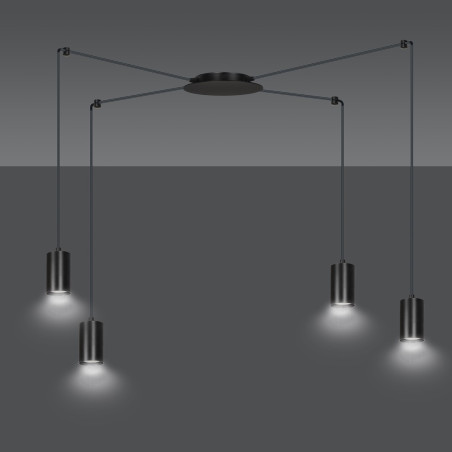 Lampa wisząca  TRAKER 4 BL/BLACK 524/4 EMIBIG