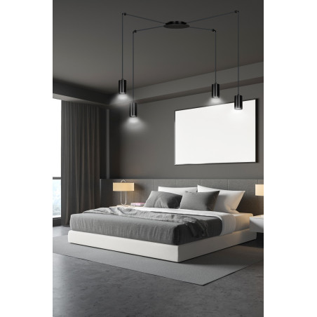 Lampa wisząca  TRAKER 4 BL/BLACK 524/4 EMIBIG
