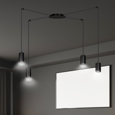Lampa wisząca  TRAKER 4 BL/BLACK 524/4 EMIBIG