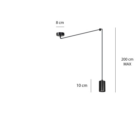 Lampa wisząca  TRAKER 1 BL/BLACK 524/1 EMIBIG