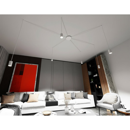 Lampa wisząca  TRAKER 6 WH/WHITE 525/6 EMIBIG