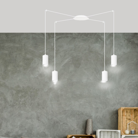 Lampa wisząca  TRAKER 4 WH/WHITE 525/4 EMIBIG
