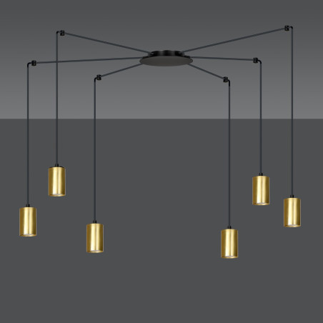 Lampa wisząca  TRAKER 6 BL/GOLD 526/6 EMIBIG