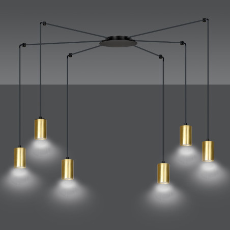 Lampa wisząca  TRAKER 6 BL/GOLD 526/6 EMIBIG
