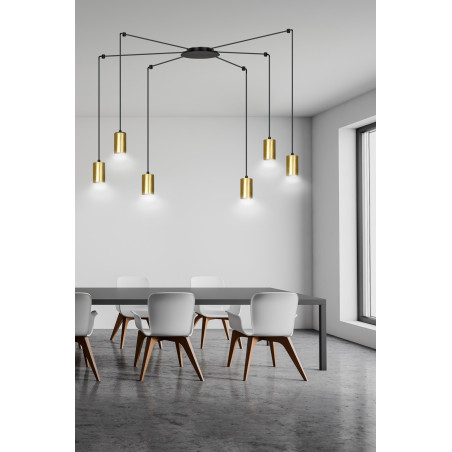 Lampa wisząca  TRAKER 6 BL/GOLD 526/6 EMIBIG