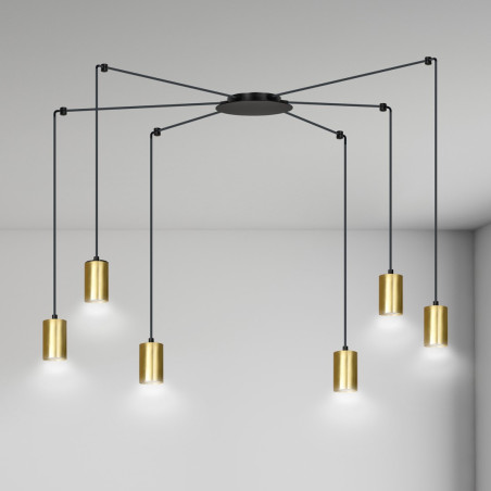 Lampa wisząca  TRAKER 6 BL/GOLD 526/6 EMIBIG