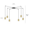 Lampa wisząca  TRAKER 6 BL/GOLD 526/6 EMIBIG