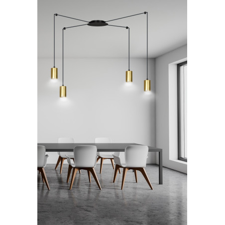 Lampa wisząca  TRAKER 4 BL/GOLD 526/4 EMIBIG