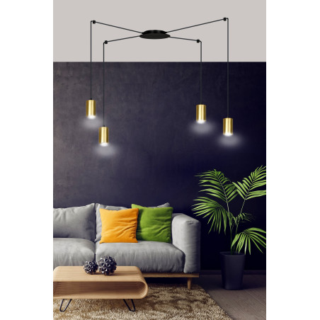 Lampa wisząca  TRAKER 4 BL/GOLD 526/4 EMIBIG