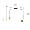 Lampa wisząca  TRAKER 4 BL/GOLD 526/4 EMIBIG
