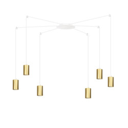 Lampa wisząca  TRAKER 6 WH/GOLD 527/6 EMIBIG