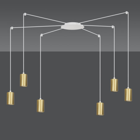 Lampa wisząca  TRAKER 6 WH/GOLD 527/6 EMIBIG
