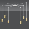 Lampa wisząca  TRAKER 6 WH/GOLD 527/6 EMIBIG