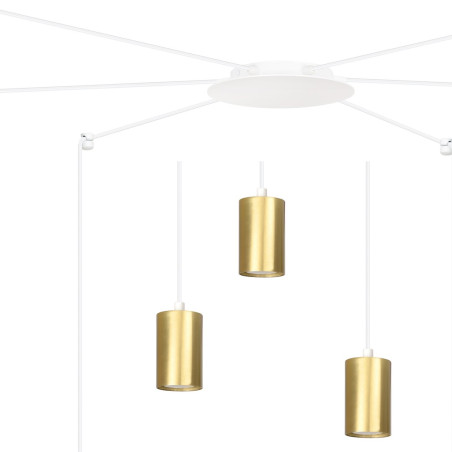 Lampa wisząca  TRAKER 6 WH/GOLD 527/6 EMIBIG