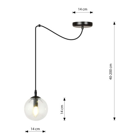 Lampa wisząca  GIGI 1 BL TRANSPARENT 936/1 EMIBIG