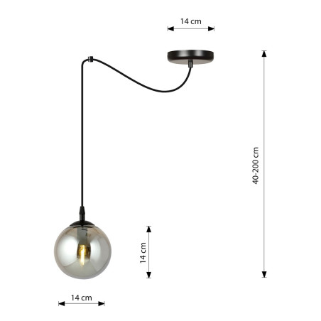 Lampa wisząca  GIGI 1 BL GRAFIT 937/1 EMIBIG