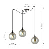 Lampa wisząca  GIGI 3 BL GRAFIT 937/3 EMIBIG