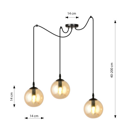 Lampa wisząca  GIGI 3 BL MIODOWY 938/3 EMIBIG