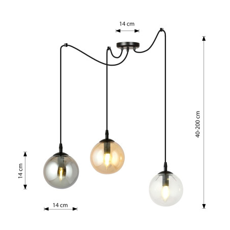 Lampa wisząca  GIGI 3 BL MIX 939/3 EMIBIG