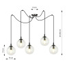 Lampa wisząca  GIGI 5 BL TRANSPARENT 936/5 EMIBIG