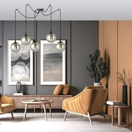 Lampa wisząca  GIGI 5 BL GRAFIT 937/5 EMIBIG