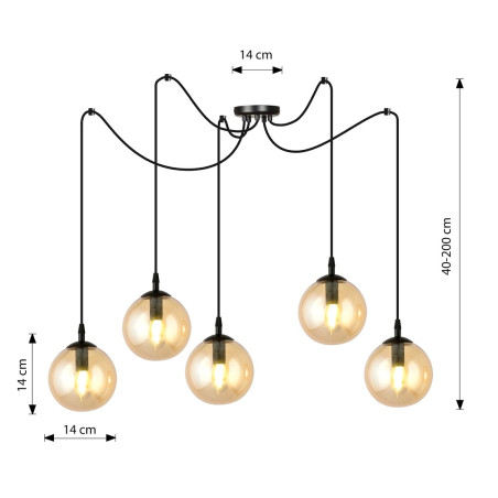 Lampa wisząca  GIGI 5 BL MIODOWY 938/5 EMIBIG
