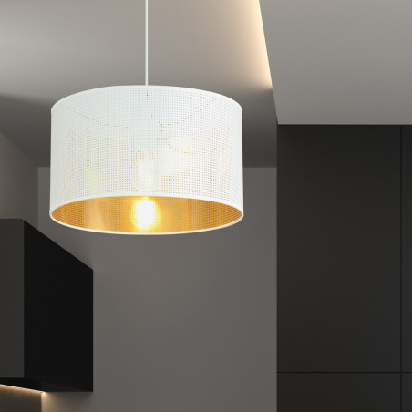 Lampa wisząca ASTON 1 WHITE/GOLD 1147/1 EMIBIG