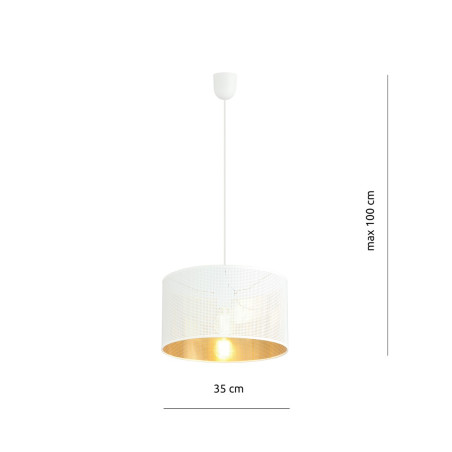 Lampa wisząca ASTON 1 WHITE/GOLD 1147/1 EMIBIG