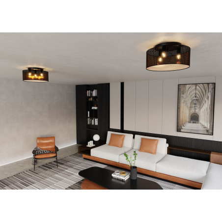 Lampa sufitowa  ASTON 3 BLACK/GOLD 1148/3 EMIBIG