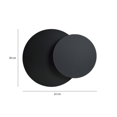 Kinkiet CIRCLE 1C BLACK 972/2 EMIBIG