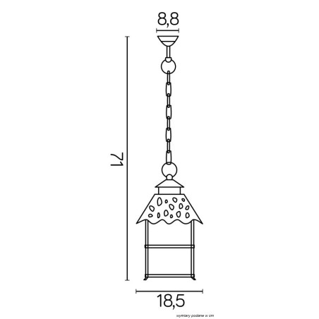 Lampa wisząca zewnętrzna CADIZ K 1018/1/Z SU-MA