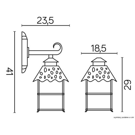 Kinkiet zewnętrzny CADIZ K 3012/1/Z SU-MA