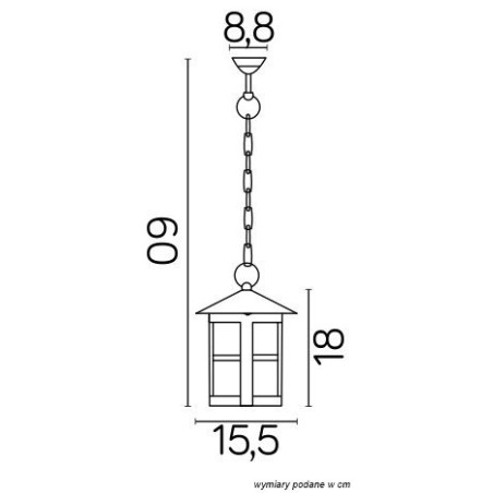 Lampa zewnętrzna wisząca CORDOBA K 1018/1/T SU-MA