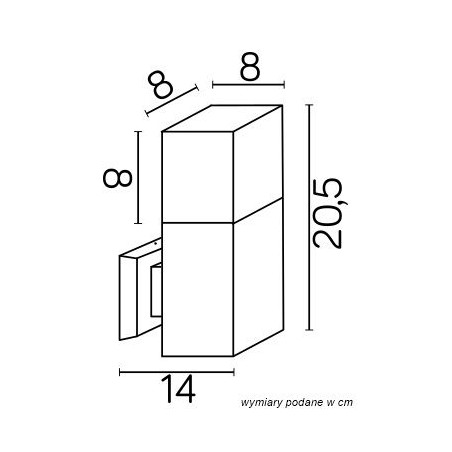 Kinkiet zewnętrzny Cube CB-K AL SU-MA