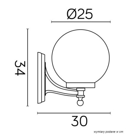 Kinkiet zewnętrzny KULE CLASSIC K 3012/1/K 250 SU-MA