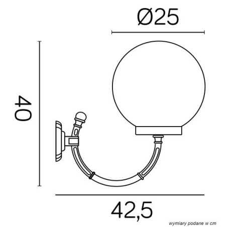 Kinkiet zewnętrzny Kule classic K 3012/1/K 250 P SU-MA